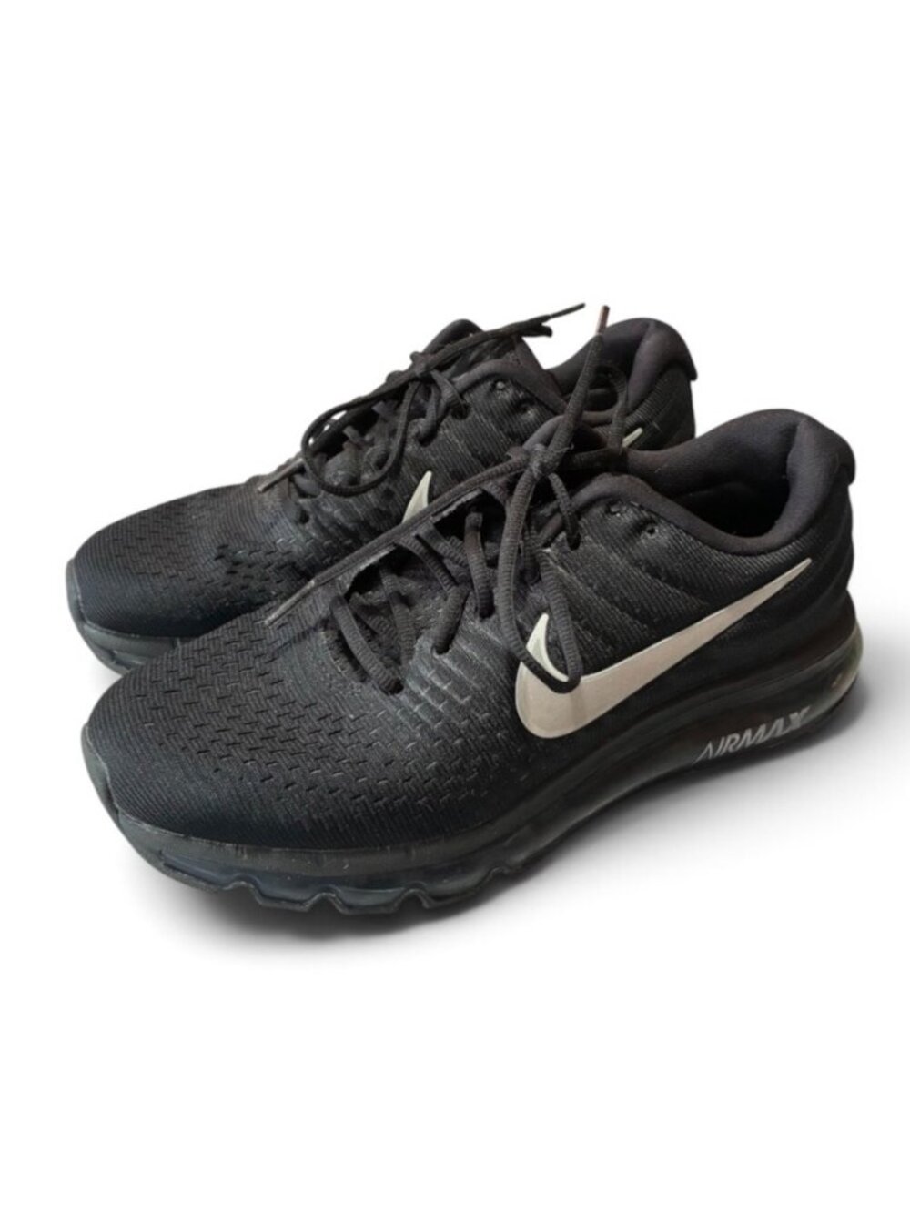 NIKE Black Air Max 2017 Anthracite Reflective Men's Running Shoes Size 9